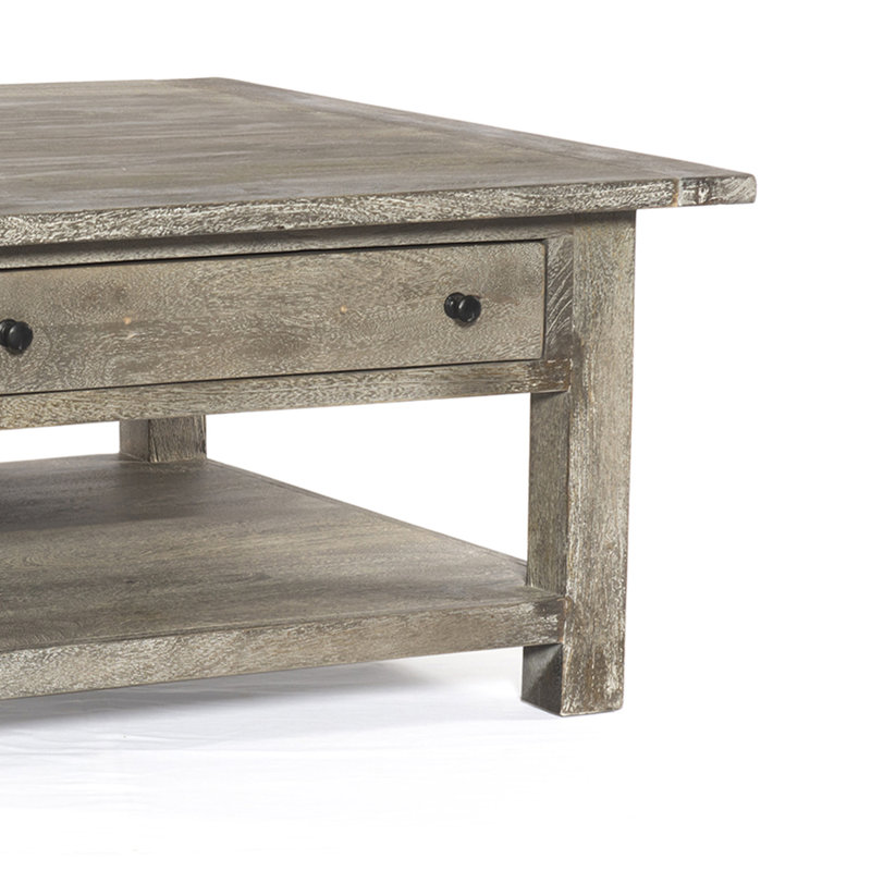 Sink Solid Wood Coffee Table, Rowan Gray