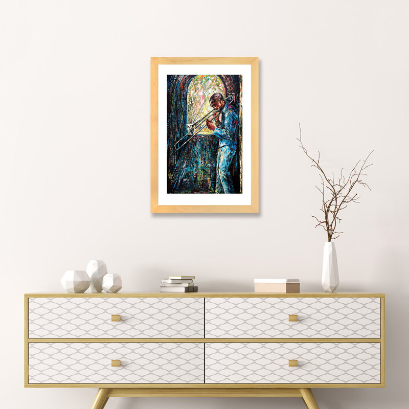 «Morning» - Impression encadrée sur papier, Papier beaux-arts encadré bois naturel, H 24 po x l 16 po x P 1 po
