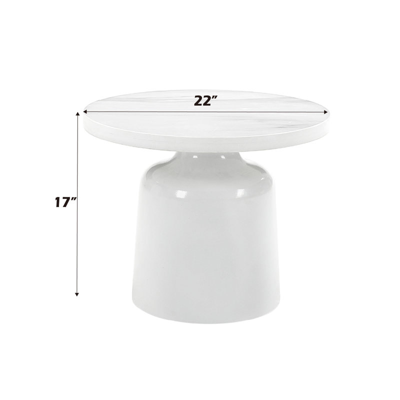Table de bout en marbre et blanc Zaid