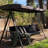 Mirga 3-seat Large Porch Swing Stand with Adjustable Backrest and Cushion and Pillows Included-160115935