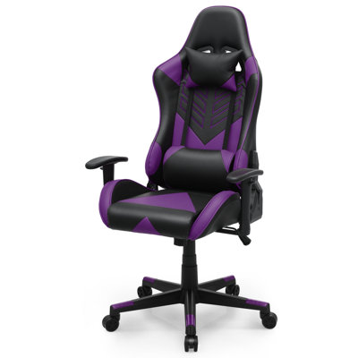 Fauteuil de jeu de course et de course inclinable, réglable et ergonomique en similicuir avec repose-pieds