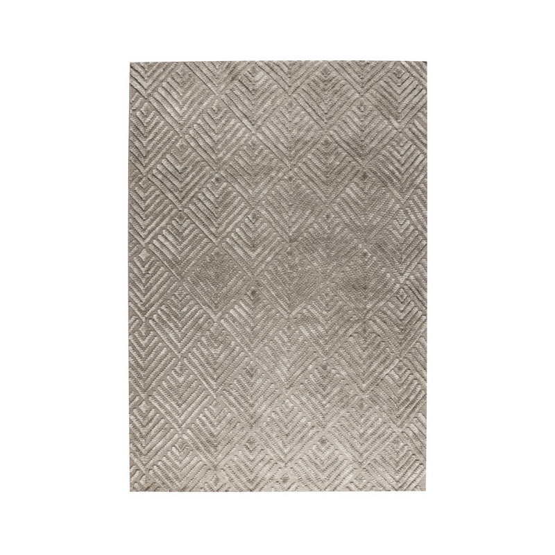 Tapis taupe à motif géométrique Leftwich, Rectangle de 9 pi x 12 pi