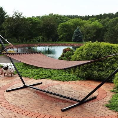 Jenkinsburg 2-Person Soft-Spun Polyester Rope Spreader Bar Hammock with 600 lb Capacity