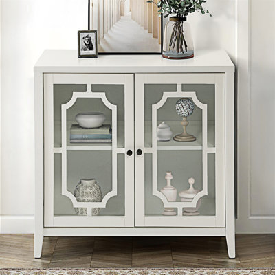 Console blanche avec 2 portes