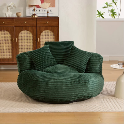 Bean Bag Chairs, Bean Bag Sofa for Adults, Kids,Oversized Corduroy Bean Bag Chair with 3 Pillows & Armrest,Beanbag Chair & Lazy Sofa with Foam Filler for Bedroom Living Room Dorm