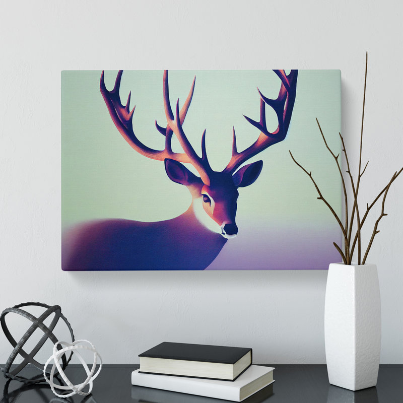 Delicious Stag Deer - Wrapped Canvas Print, 35cm H x 50cm W x 3cm D