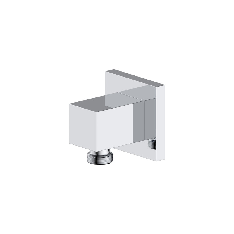 Coude d'alimentation carré Vione en chrome poli, Chrome