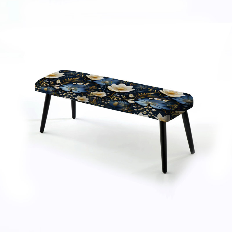 Morelock - Banc rembourré floral noir