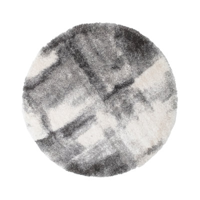 Alban Abstract Shag Charcoal Area Rug