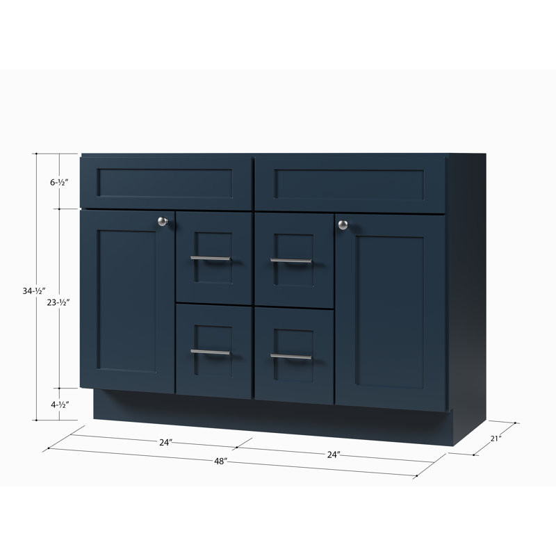 Armoire pour meuble-lavabo double 48 po Disar, Bleu
