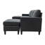 Canapé modulaire en lin rembourré avec 2 repose-pieds-1541393045