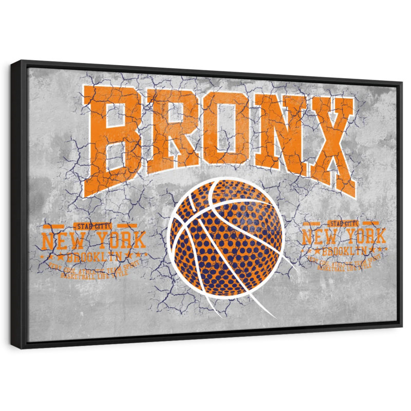 «Bronx NY Basketball Canvas Print», H 17 po x l 25 po