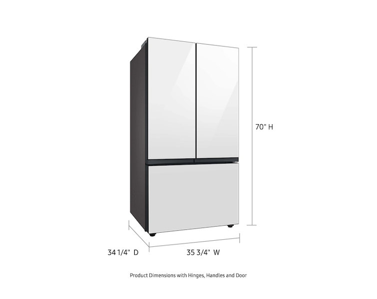 Bespoke 3-Door French Door Refrigerator (30 cu. ft.) with Customizable Door Panel Colors and Beverage Center