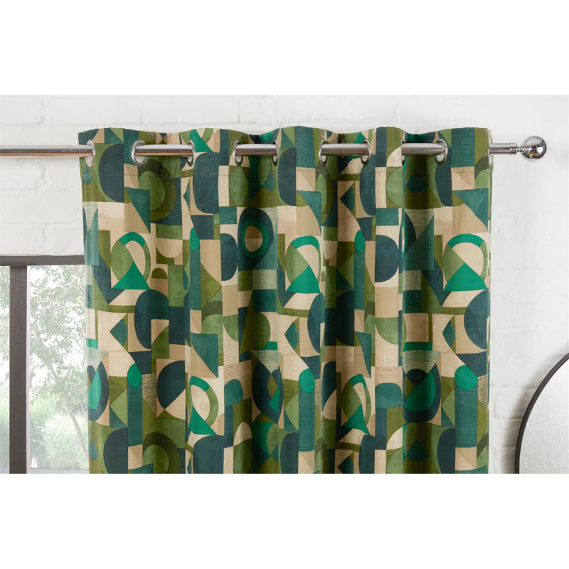 Tamera Semi Sheer Curtain Pair, 168 W x 229 D cm, Green