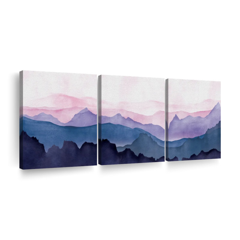 «Twilight Mountains», reproduction d'art sur toile, H 12 po x l 26 po