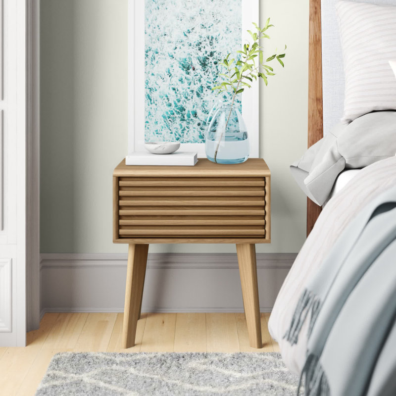 Render End Table Nightstand, Oak