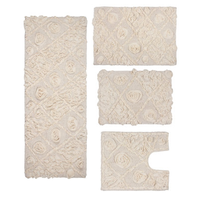 Schoenberger Floral Design Bath Rugs (Set of 4)