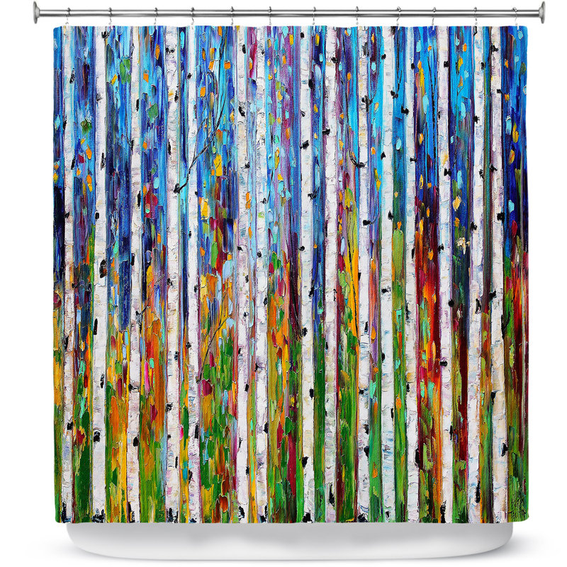 Celentano Autumn Birch Trees I Single Shower Curtain