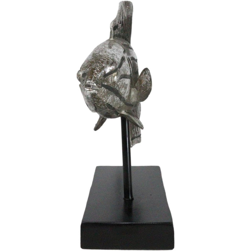 Sculpture de poisson nautique Anthias avec poteau de musée