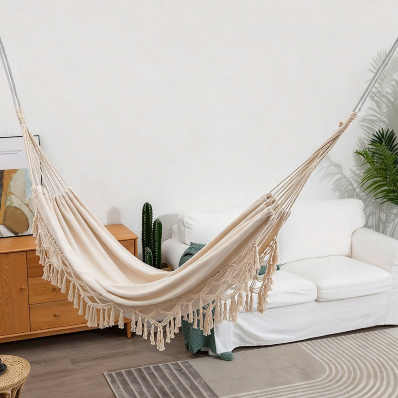Boho Hammock with Elegant Tassels, 200 x 150 cm