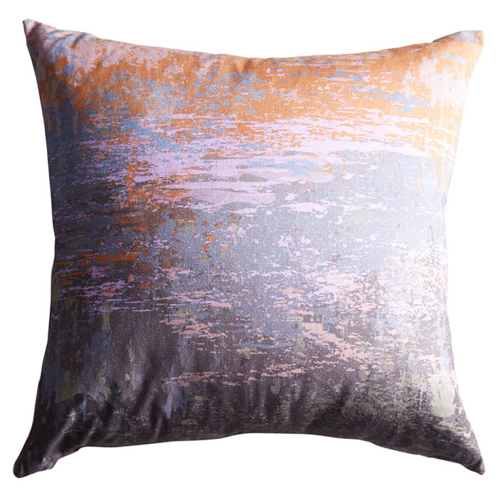 Charcoal Polyester Square Embroidered Throw Pillow Set