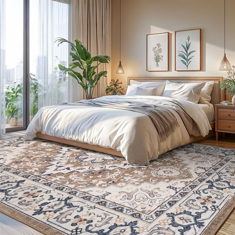 Tapis brun délavé Eleana, Beige brun, Rectangle 6 pi x 9 pi