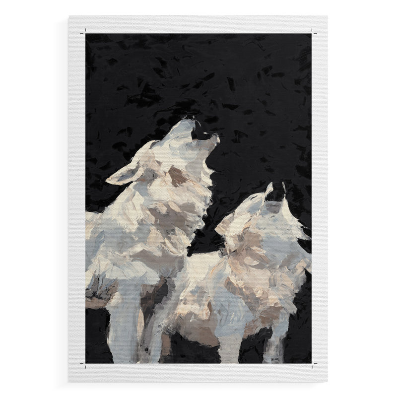 Midnight Wolves - Impression sur toile seulement - NON-CADRE, H 18 po x l 12 po