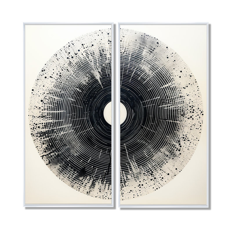 Disque vinyle, sérénade III - Disques vinyle tendance, impressions sur toile, 2 panneaux, 32" H x 32" W, White