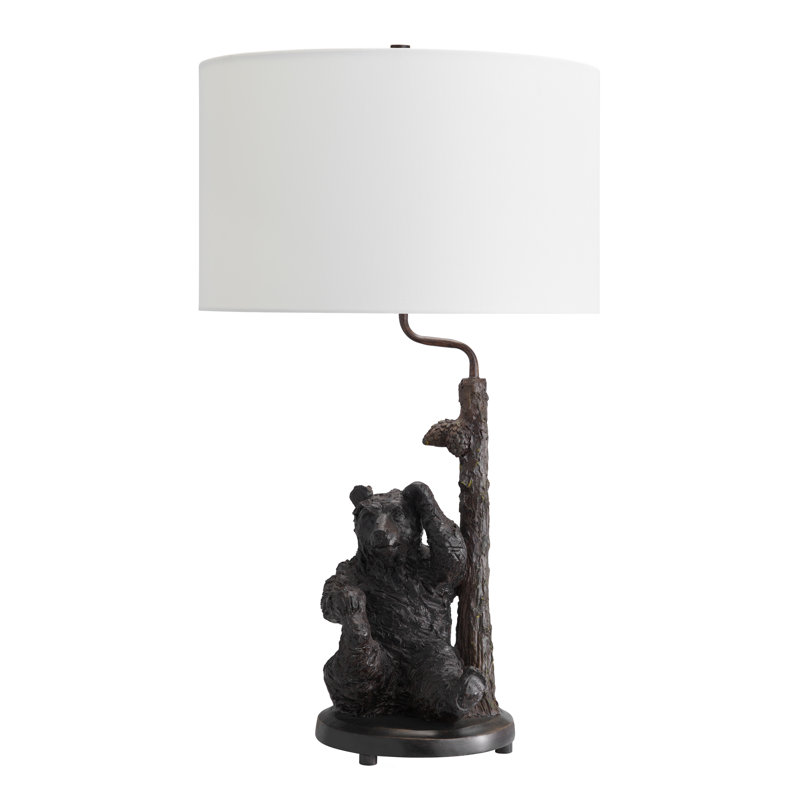 Lampe de table 31 "en résine avec abat-jour avoine