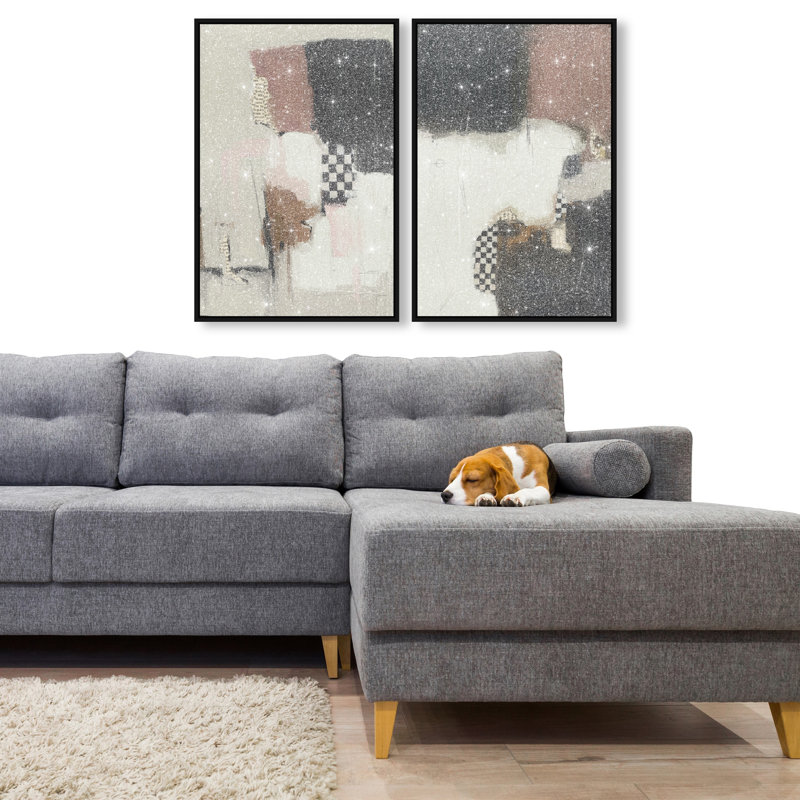 Longing Set Abstract Canvas Print by Oliver Gal, Black Frame, 10 x 15, 17"H x 25"W, Black Floater Frame