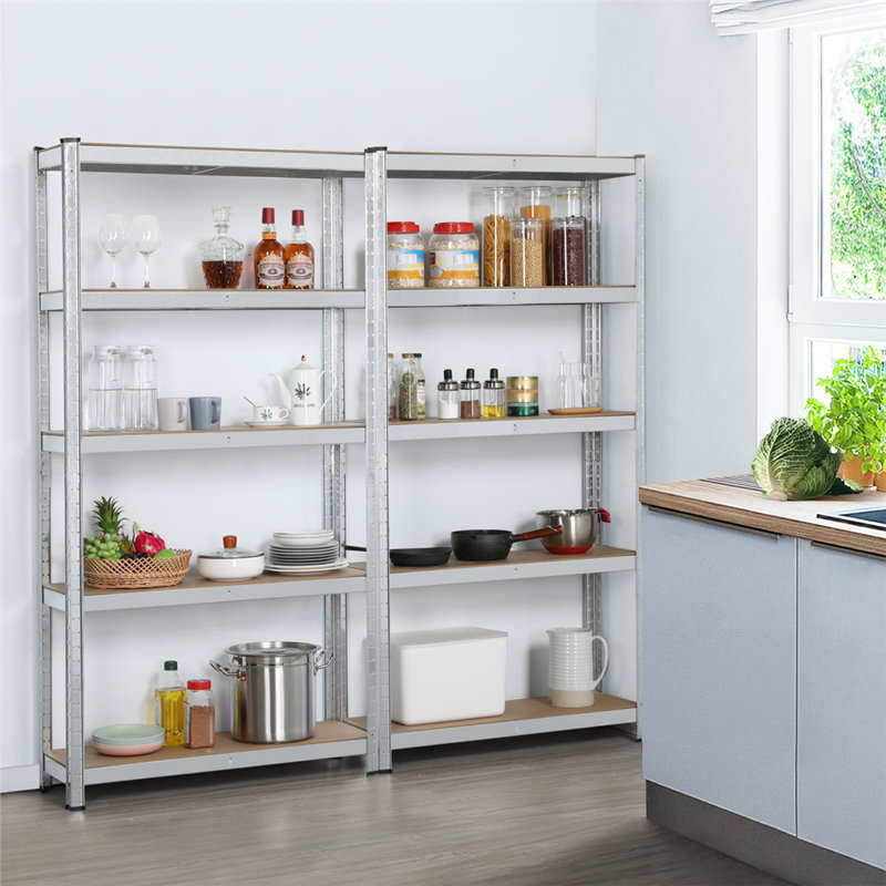 457.2cm W Metal Shelving Unit, Silver