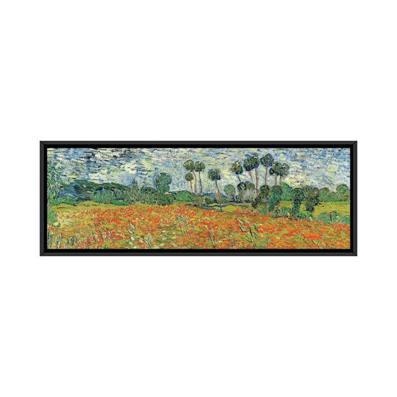 « field of pops auvers-sur-oise 1890 » par vincent van gogh, impression sur toile, H 12 po x l 36 po x P 1,5 po