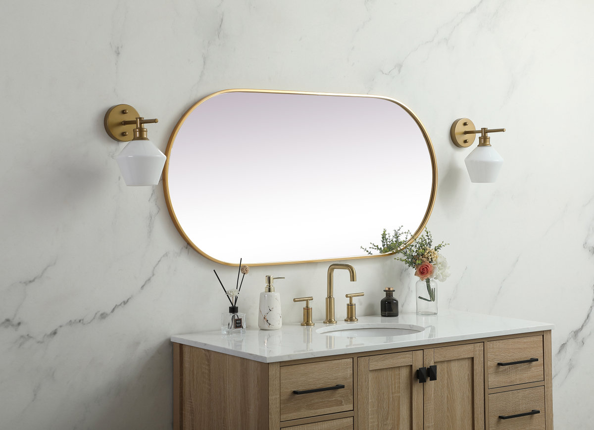 Elington Metal Oval Mirror, Brass, 48"  x 24" 