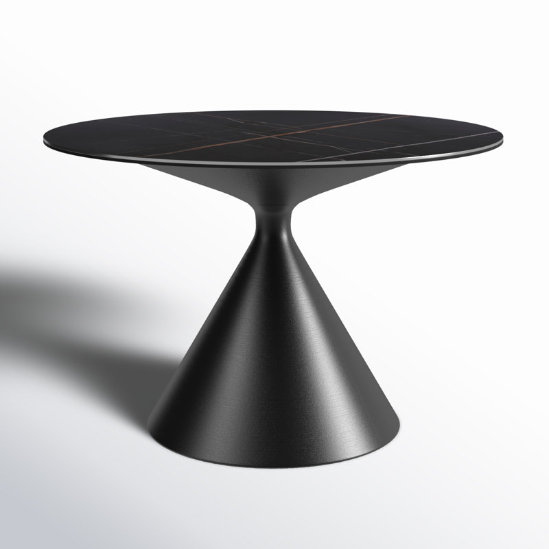 Round Stone Top Metal Base Dining Table