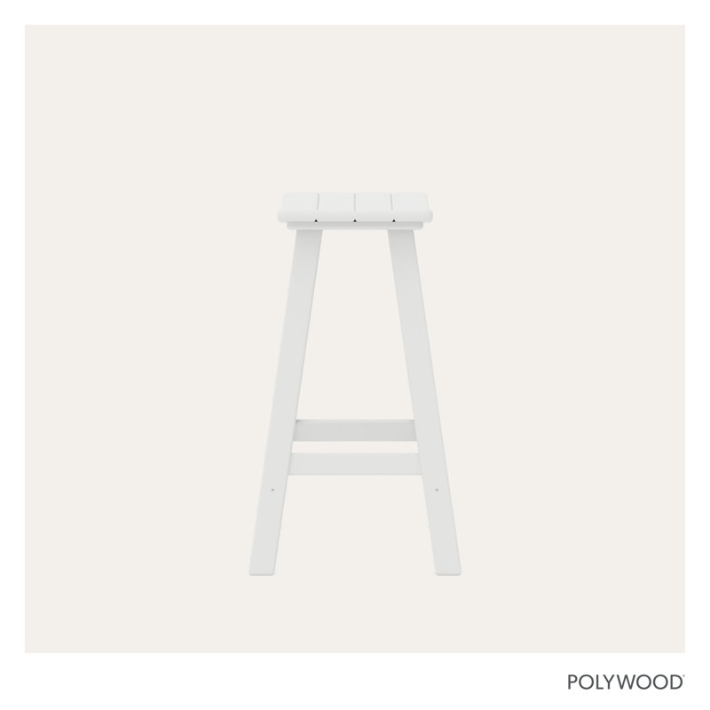 Tabouret de bar de jardin POLYWOOD, Blanc, H 24,75 po