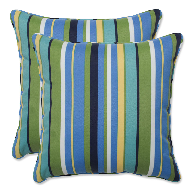 Striped Outdoor Reversible Throw Pillow
