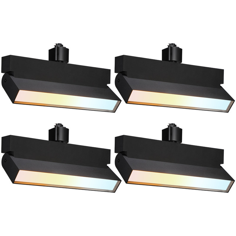 Têtes d'éclairage sur rail à DEL 24 W à intensité variable, 120 W Eqv., CRI90, 2700 K / 3000 K / 4000 K, noir, 2700 K