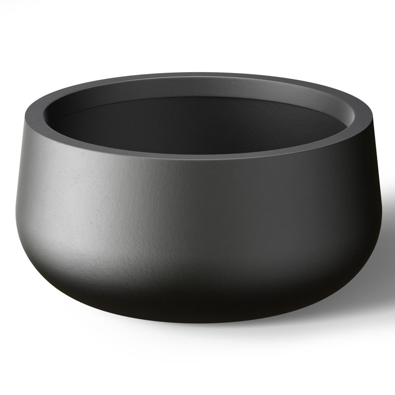 Renfrew Handmade Pot Planter, 10" H x 19" W x 19" D, Charcoal Black