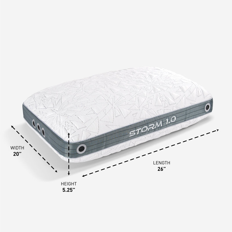 White Memory Foam Cooling Performance Pillow with Hypoallergenic Cover