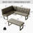 2 Piece Modern  Faux Leather Corner Bench And Backless Bench With Tufted Upholstery And Metal Legs
