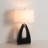 Trina Table Lamp - 30", Ebony Wood Finish, Weathered Brass, White Linen Shade, 3-Way Switch