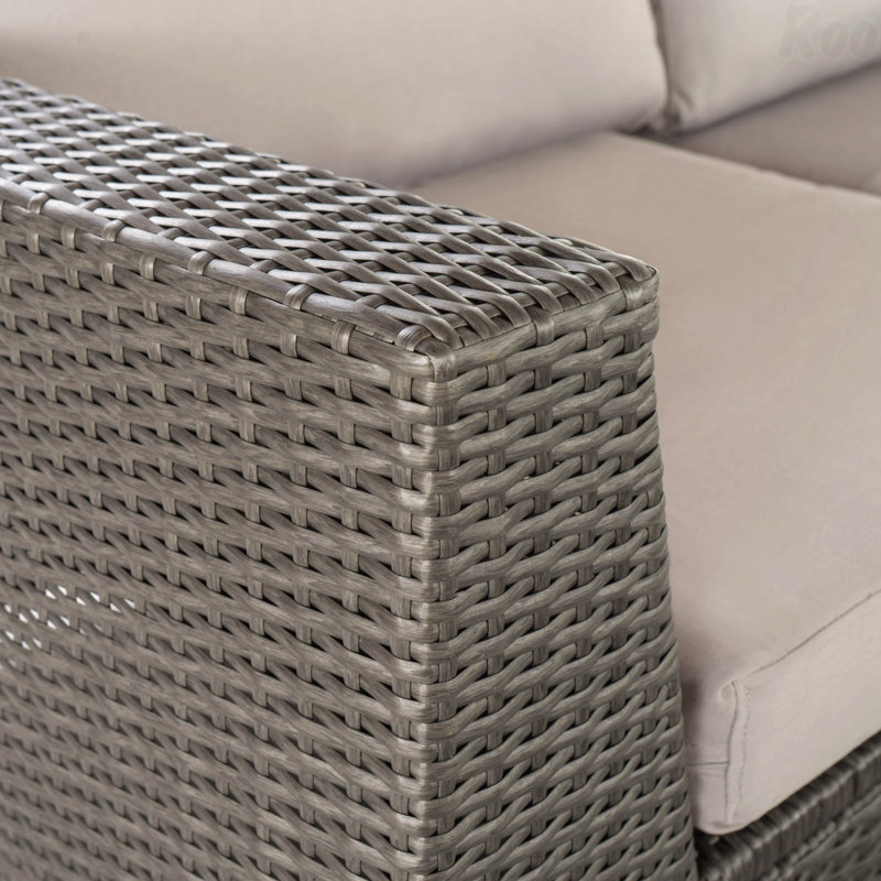Patio Left Armchair Gry + Alu, Gray/Silver