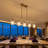 37'' 5-Light Gold Kitchen Island Chandelier Farmhouse Linear Pendant Light with Glass Shades-121624762
