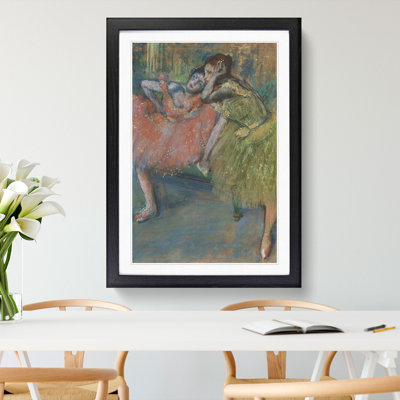 Ballet Ballerina Dancers in Pink and Green by Edgar Degas - Picture Frame Painting