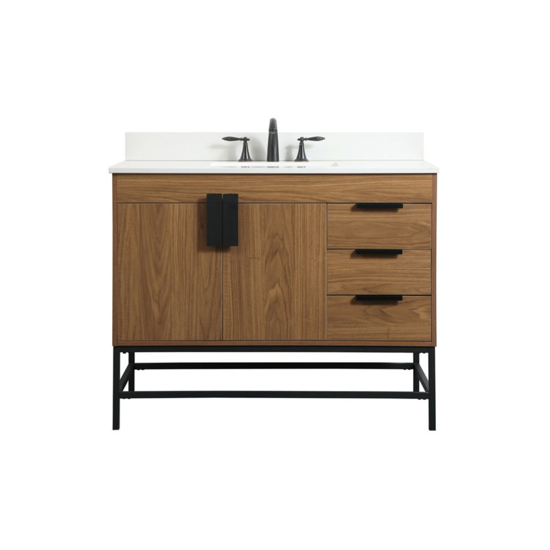 Ensemble de meuble-lavabo simple 42 po Eugene, Brun noyer