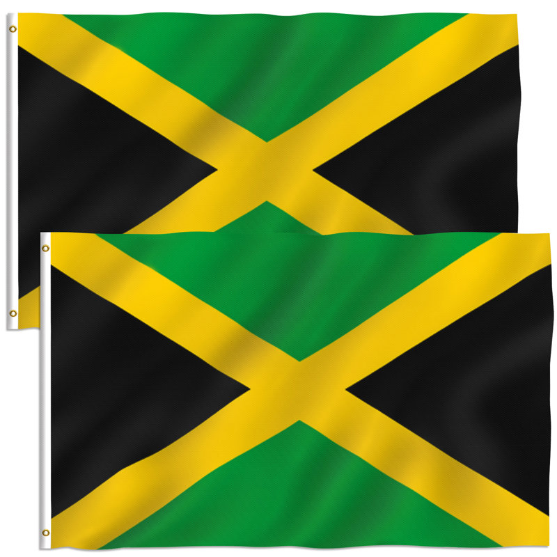 Jamaican National Polyester 3x5 Foot House Flags with Grommets