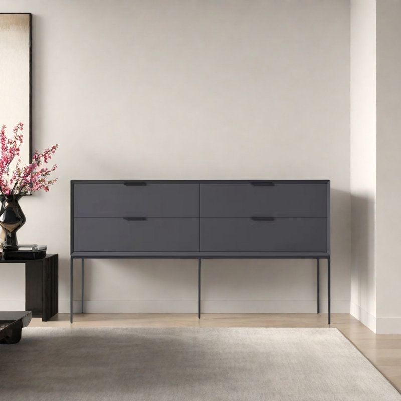 Modern Minimalist Practical Console Table, 31.5" H x 47.24" W x 15.75" D, Dark Gray