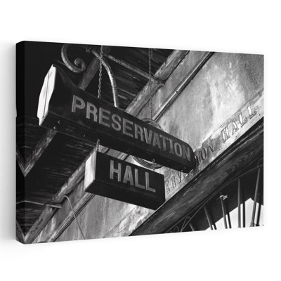 Signboard On A Building Preservation Hall French Quarter New Orleans Louisiana Usa Contemporary Architecture Art