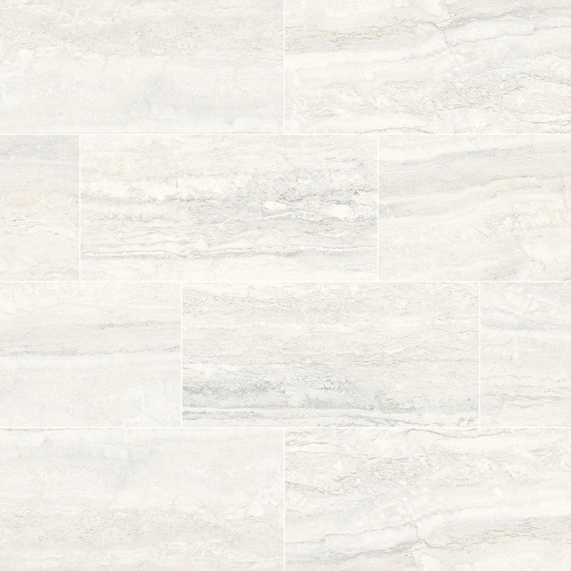 Travino Vein Cut Travertine 12X24 Matte Porcelain Tile, White
