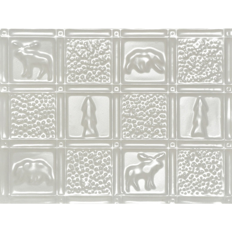 Gwen's Cabin  21" x 16" Tin Plated Steel - Wall and Backsplash Tile, Eggshell White